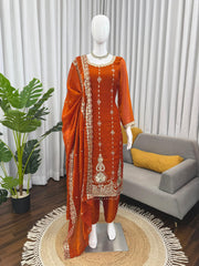 Designer Fendy Silk Sequence Work Salwar Suit