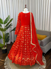 Beautiful Elegant Georgette Thread With Sequence Work Gown