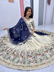 Beautiful Pure Tissue Silk Heavy Thread & Sequence Work Lehenga Choli