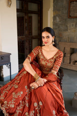 Beautiful Rangoli Silk Sequence and Thread Embroidery Work Lehenga Choli