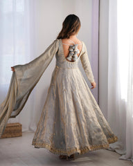 Beautiful Party-wear Fandy Silk Sequence Work Gown
