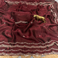 Beautiful Pure Fandy Sattin Silk Saree