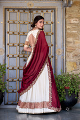 Beautiful Tradition & Timeless Vichitra Silk Zari Weaving Work Half Saree