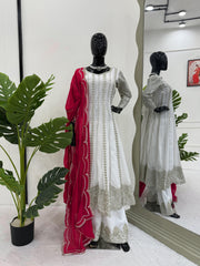 Party-wear Georgette Sequence With Thread Work Gown