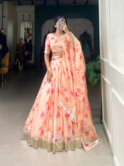 Beautiful Tabby Silk Floral Printed Lehenga Choli