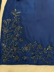 Beautiful Stylish Natural Crepe Beads Moti With Thread Work Dress