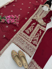 Partywere Chionon Silk Sequence Embroidery Work Salwar Suit