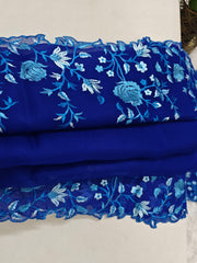 Elegant Georgette Embroidery Work Saree