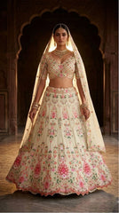 Beautiful Georgette Embroidery Sequence Cut Work Lehenga Choli