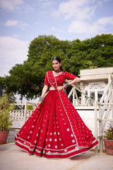 Navratri Special Traditional Chanderi Bandhani Printed Lehenga Choli
