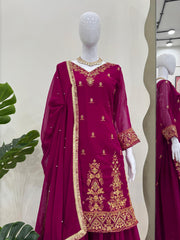 Party-wear Georgette Designer Sharara Suit
