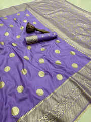 Beautiful Banarasi Gold Zari  Design & Weaving Pallu Border Saree