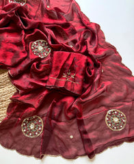 Magic Soft Fendy Silk With Khatli Handwork Butta Designer Saree