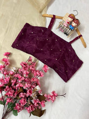 Beautiful Floral Embroiderd  Sequence Organza Work Co Set