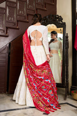 Traditional Timeless beautiful Lucknowi Paper Mirror Work Lehenga Choli