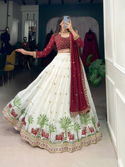 Charming Georgette Sequence & Thread Embroidery Work Lehenga Choli