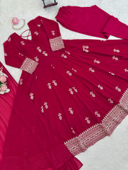 Beautiful Georgette Thread With Sequence Work Anarkali Gown