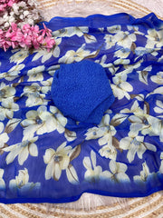 Beautiful Soft Georgette Floral Printed Saree