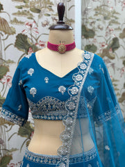 Party-wear Designer Georgette Embroidery With Sequence Work Lehenga Choli