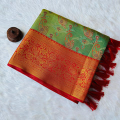 Beautiful Dharmavaram Soft Banarsi Tissue Fabric Saree
