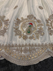 Beautiful Designer Chinon Silk Coding With Sequence Work Gown