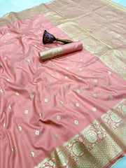 Beautiful Banarasi Silk Gold Zari Weaving Saree