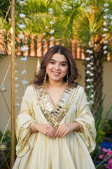 Festive Special Cosmos Mirror With Embroidery Work Sharara