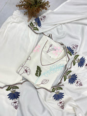 Beautiful Rayon Lotus Motifs Embroidery Work Kurta Set