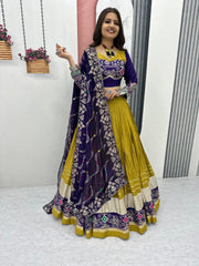 Navratri Special Pure Cotton Embroidery Thread & Sequence Work Lehenga Choli