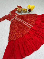 Beautiful Pure Bandhrej Festival Choli With Attached Shrug