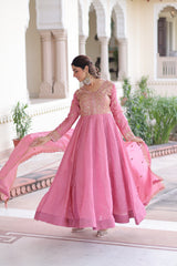 Beautiful Gold-Crush With Rich Sequins & Zari Embroidered Work Gown