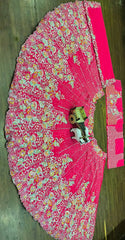 Reception Special Pink Georgette Embroidery Sequence Work Lehenga Choli