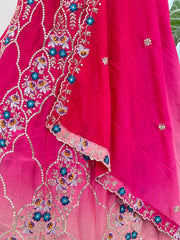 Wedding Special Chinon Peding Sequence & Thread Embroidery Work Lehenga Choli