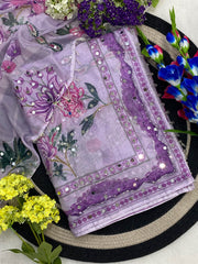 Party-wear Tabby Silk Beautiful Digital Printed Saree