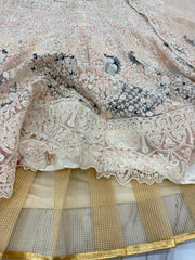 Reception Special Bridal Premium Soft Butterfly Net Multi Thread Embroidery Work Lehenga Choli