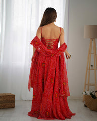 Beautiful Lightweight Chiffon Bandhej Big Flair Gown