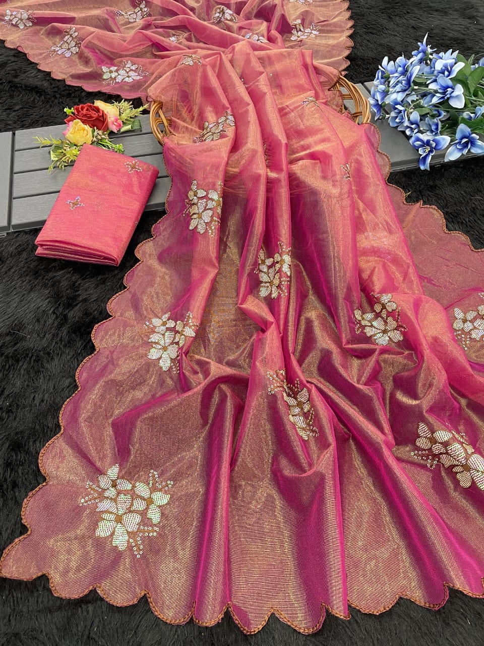 Jimmy Choo Trending Sequence Embroidery Work Saree