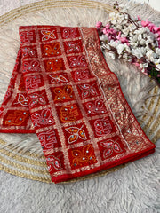 Beautiful Red Viscose Weaving With Rich Pallu Saree
