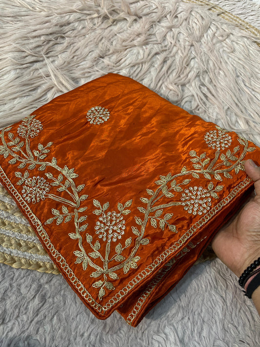Beautiful Soft Shine Coding Sequence & Butti Work Saree