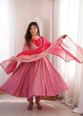 Beautiful Elegant Embroidered Sequence With Real Mirror Designer Gown