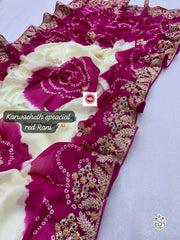 Festival Special Jalpari Silk Georgette With Bandhani Printed Saree