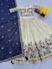 Beautiful Pure Tissue Silk Heavy Thread & Sequence Work Lehenga Choli