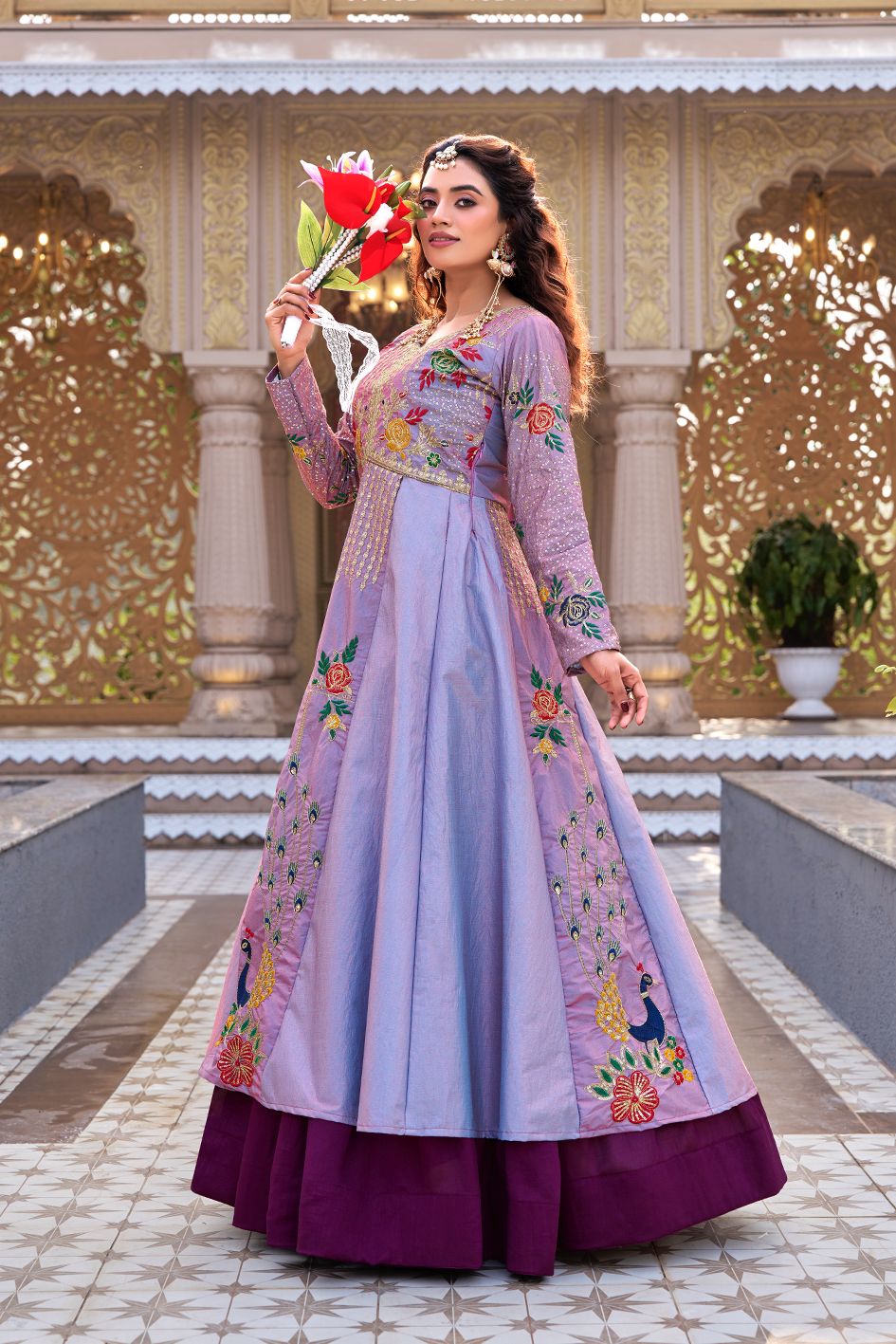 Wedding Special Satin Silk Embroidery Sequence Work Lehenga Choli