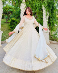 Designer Partywere Georgette Embroidery Work Gown