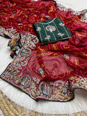 Beautiful Georgette Bandhej Saree