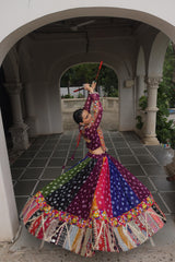 Navratri Special Georgette Printed Attractive Combination Of Vintage Lehenga Choli