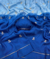 Beautiful Viscose Khadi Silk Jacquard Leaf Figure Designer Saree