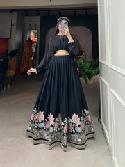 Black Stylish Georgette Co-ord Set