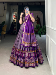 Beautiful Effortless Glamour Tussar Silk Floral Printed Lehenga Choli