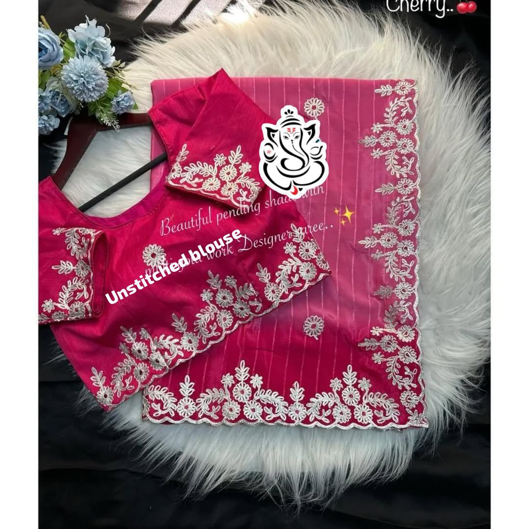 Beautiful Crape Peding Silk Designer Saree